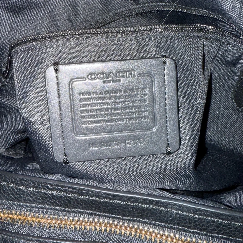 Coach Black Leather Shoulder Bag with Gold Accents - Picture 9 of 9